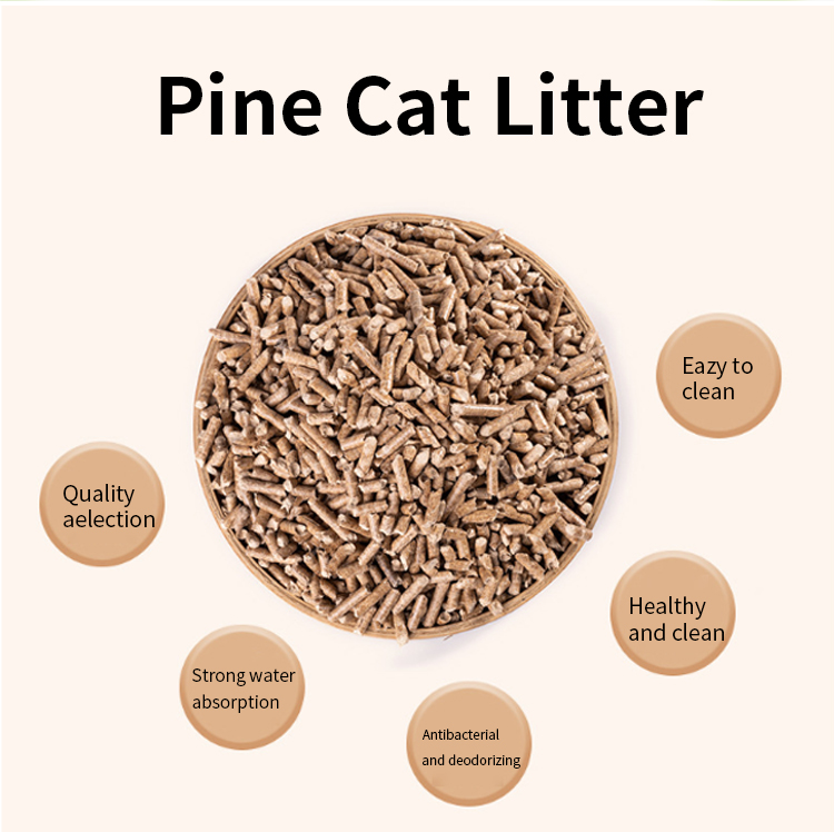 Wholesale high quality pine cat litter dust-free cleaning natural pet products pine cat litter