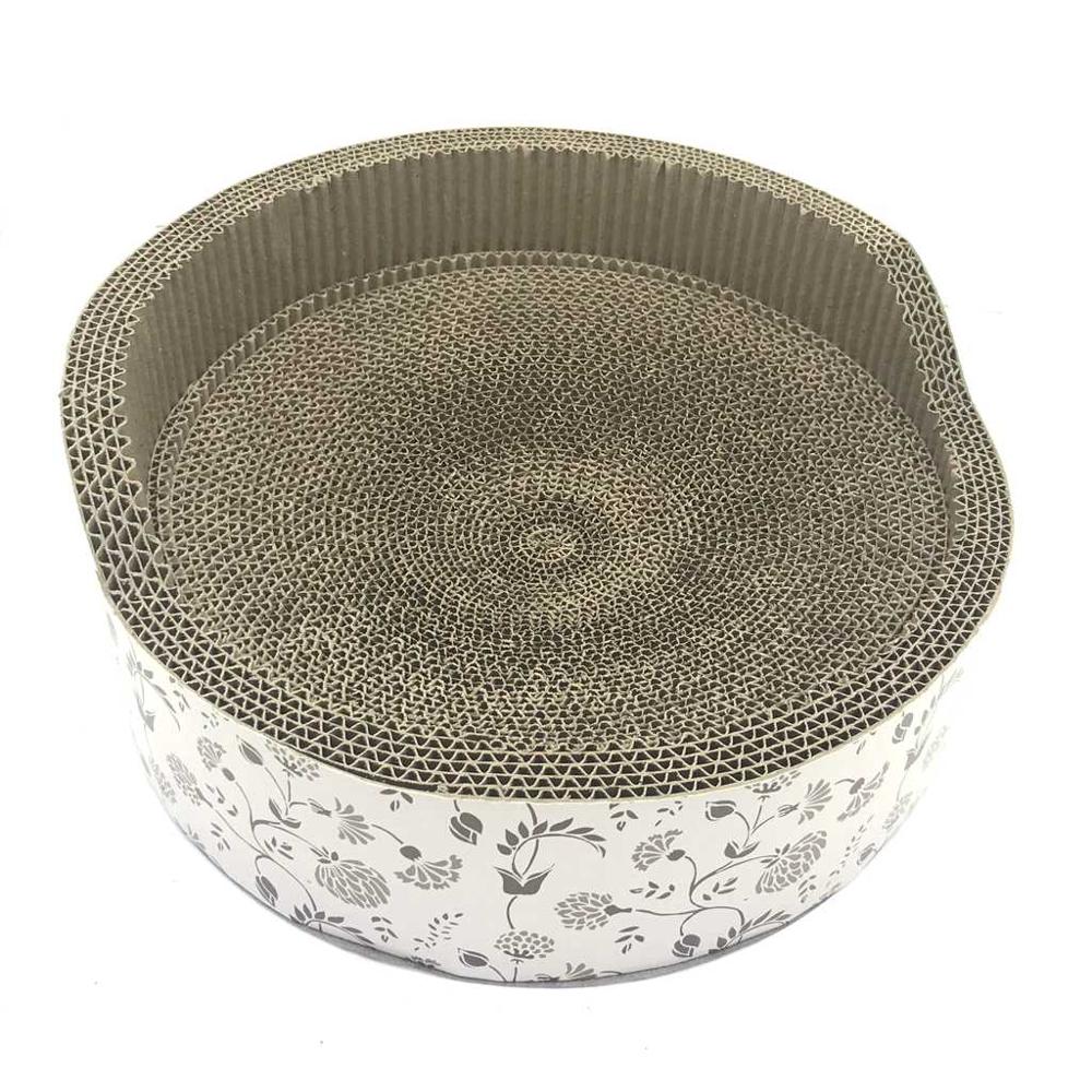 Hot Selling BSCI bowl shape round cardboard paper flower printing products Cat Scratcher
