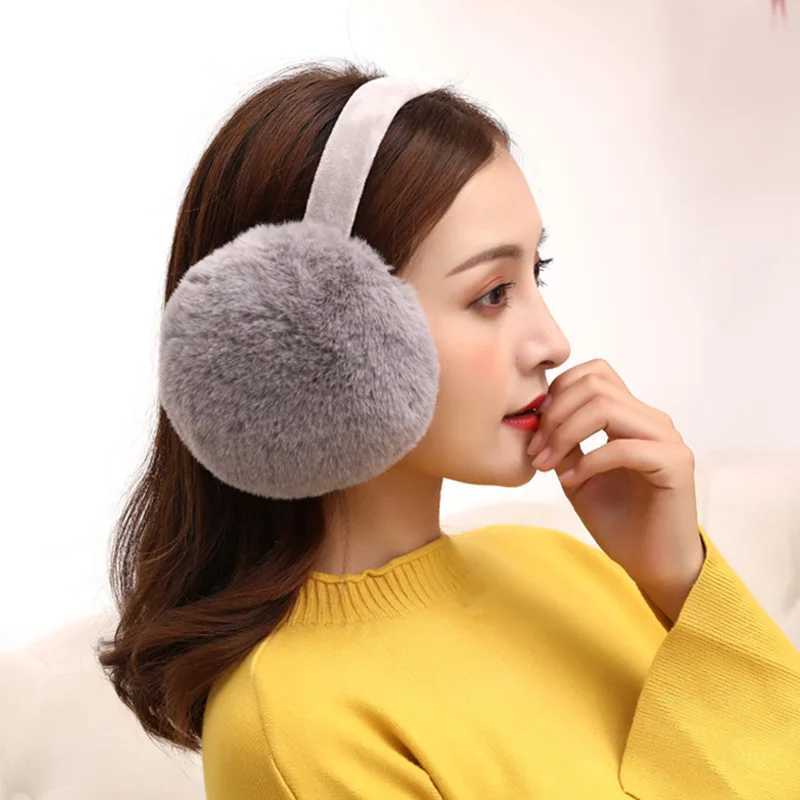 Fashion Solid Soft Plush Ear Keep Warmer Winter Earmuffs For Women Men Fashion Outdoor Earfl Protection Ear-Muffs Ear CoverXJ241126