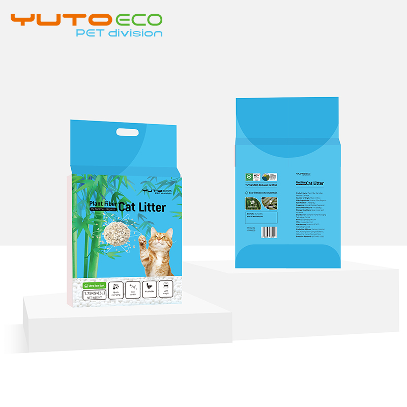 2024 Custom Striped Shape bamboo cat litter Flushable strong Clumping dust free PH health indicator bamboo cat litter sand