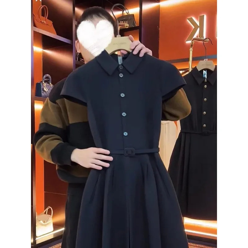 Elegant Slimming French Style Versatile Commuting Dress For Women Long Fashionable And Stylish 241112