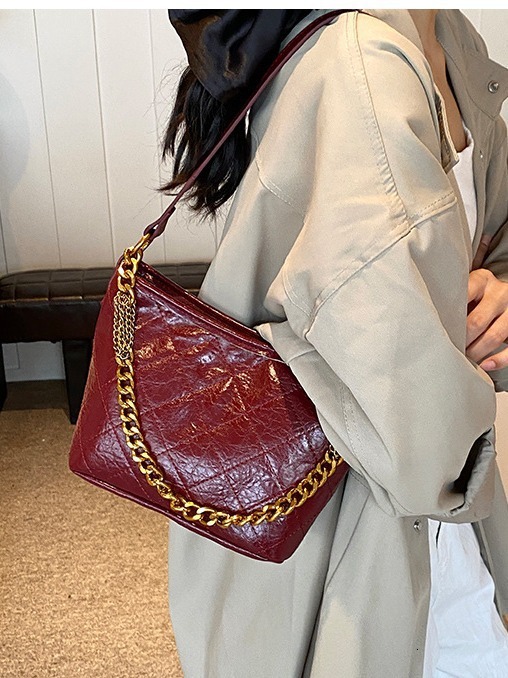 Fashionable Versatile For Bags Handbags Women Autumn And Winter, Design, Diamond Grid Chain Shoulder Crossbody Bag, Bucket Bag Designer