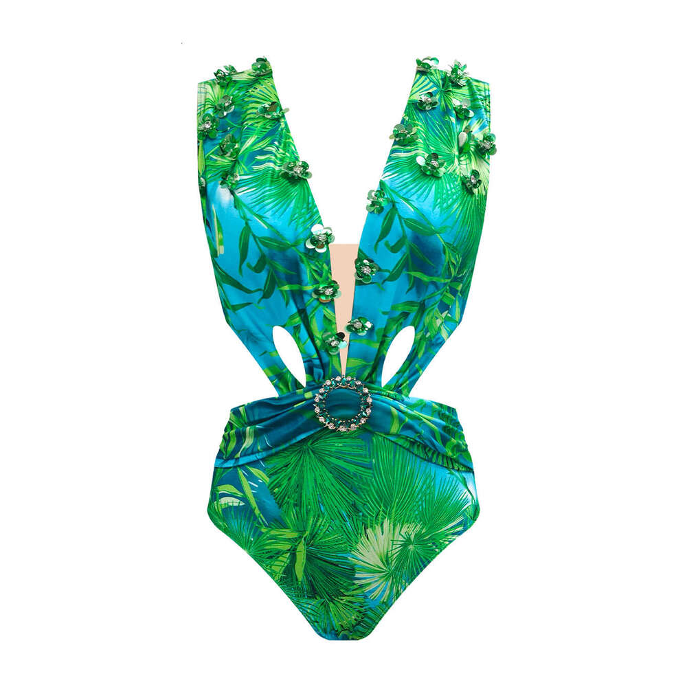 2024 New Elegant Women Swimsuit With Skirt High Waist Swimwear Cover-Up Female Skirts Fashion Printed Dress Beachwear