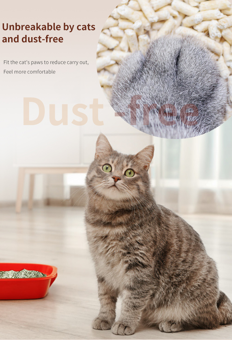 2022 bean curd cat litter plant fiber high-efficiency clumping non-stick bottom grooming sets