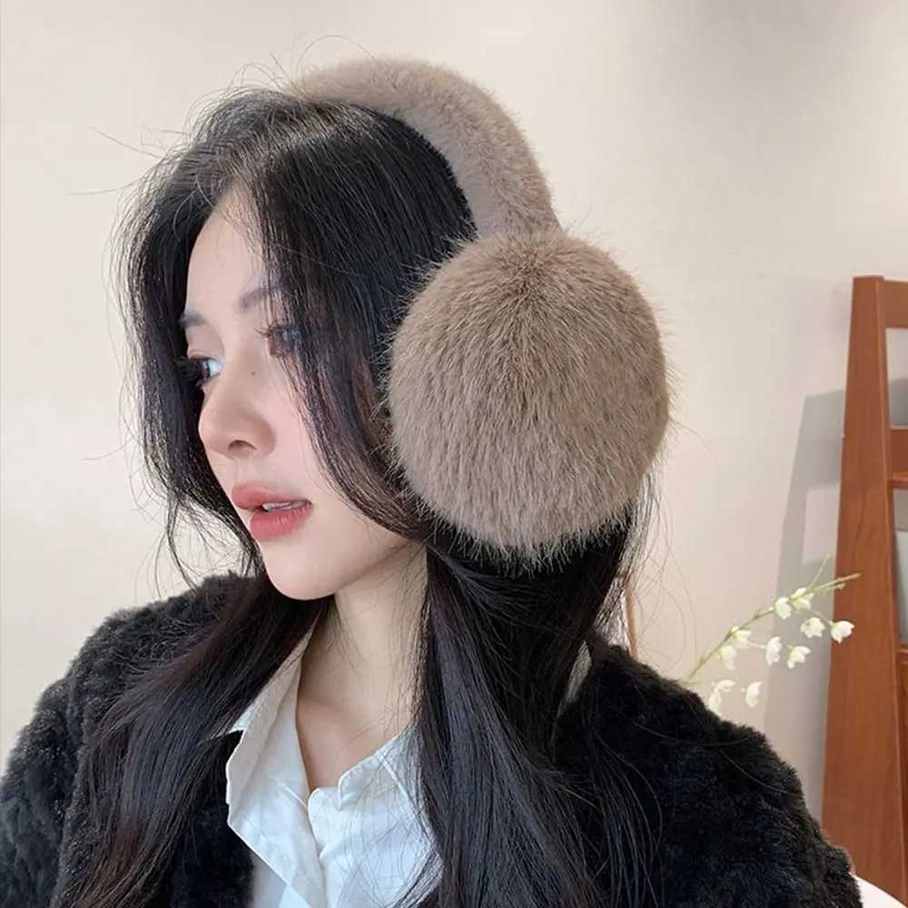 Cute Ear C Imitation Fur Plush Earmuffs Solid Color Folding Winter Earmuffs Keep Warmer Earfl Foldable Ear Cover GirlXJ241126