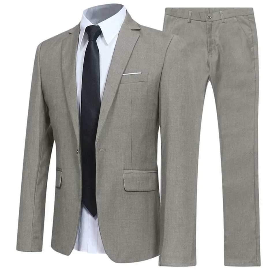 Elegant Mens Tuxedo Suit Blazer and Pants Set Slim Fit Jacket Coat for Formal Party Multiple Colors Available X250704