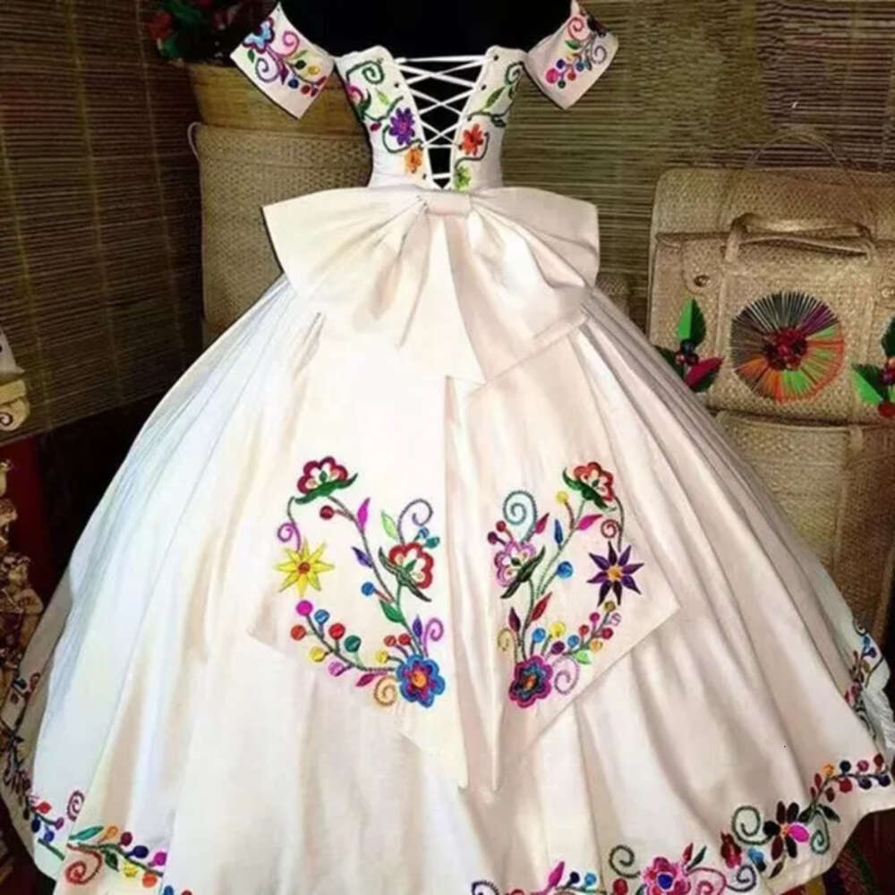 Mexican Quinceanera Embroidery Wer Long Charro Short Dresses Sleeves Off Shoulder Sweetheart Necke Princess Prom Ball Gown 15 Vestido XV Anos 6660306
