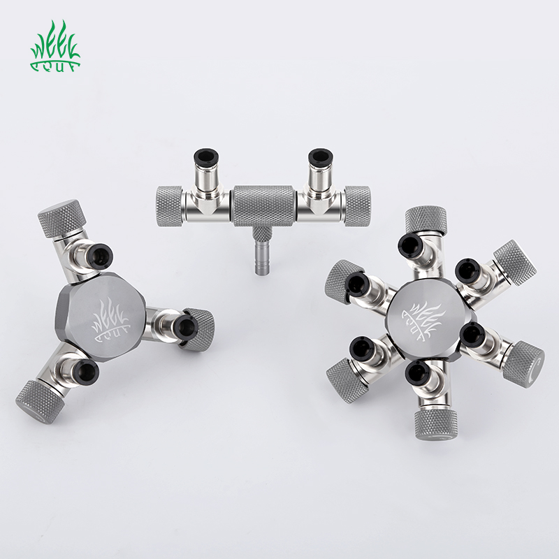 Aquarium CO2 Valve Splitter Regulator Distributor Splitter-Two Needle Fine Regulate Valve CO2 Regulator with 2 Way Outlets