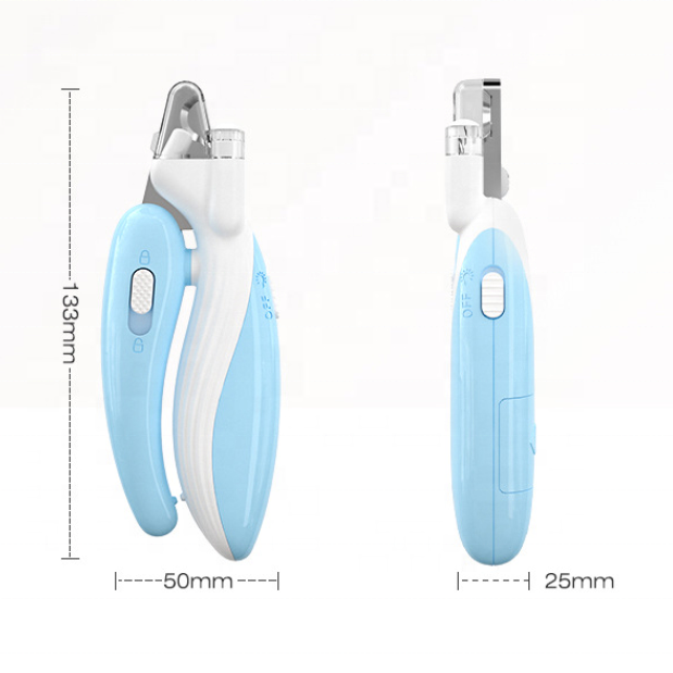 OF Hot Selling LED Light Electric Dog Claw Nail Scissors File Claw Cutters Dog Nail Clippers