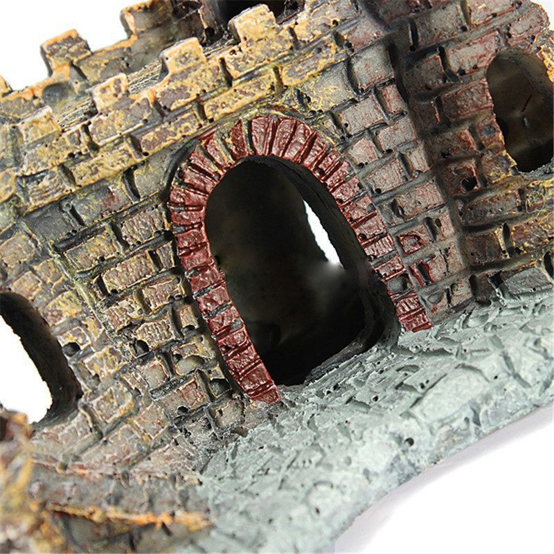 Environmentally Friendly Resin Castle Resin Handicraft Landscape Decoration Antique Real Small Castle For Aquarium Fish Tank