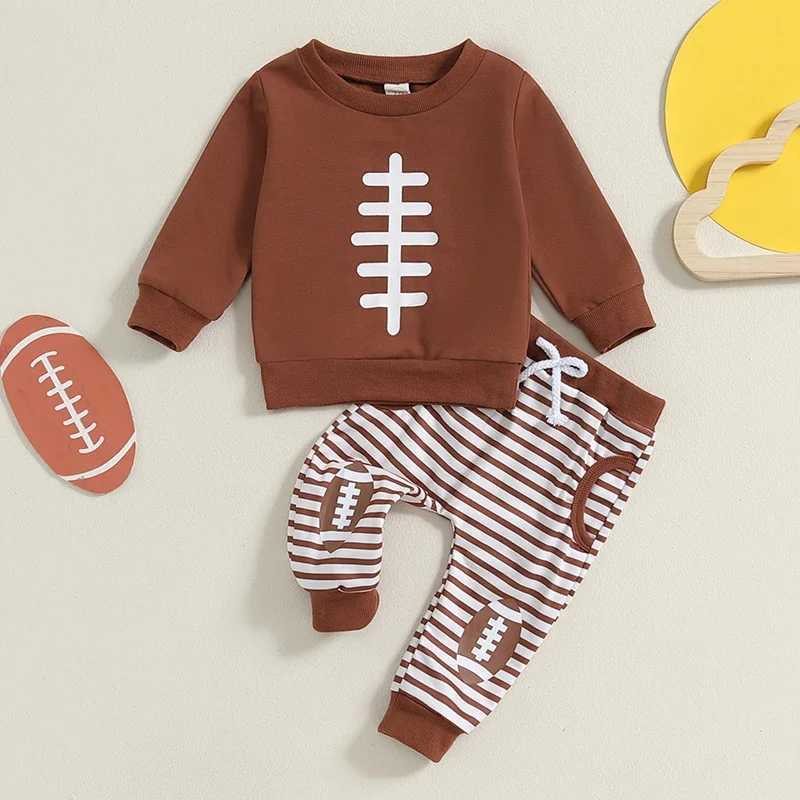 Clothing Sets Autumn Toddler Boys Outfits Rugby Print Long Sleeve Sweatshirts Tops Stripe Pants Tracksuits Clothes Set H241126
