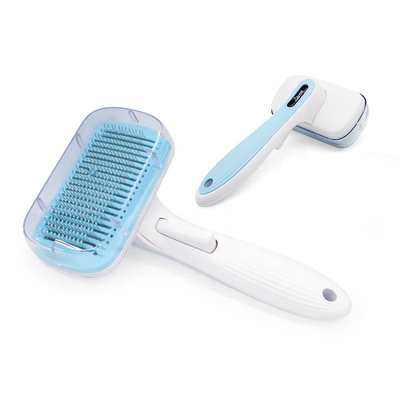 Wholesale custom trendy pet hair grooming self cleaning dog massage pet comb