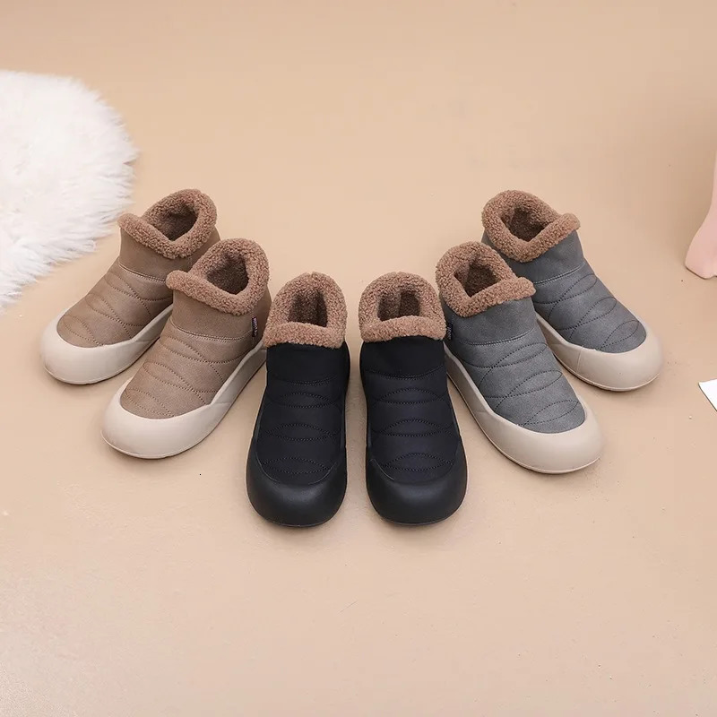 Women Ankle Boots Winter Plush Warm Thick Bottom Warm Snow Boots Korean Fashion Anti Slip Comfort Outdoor Cotton Boots 241114