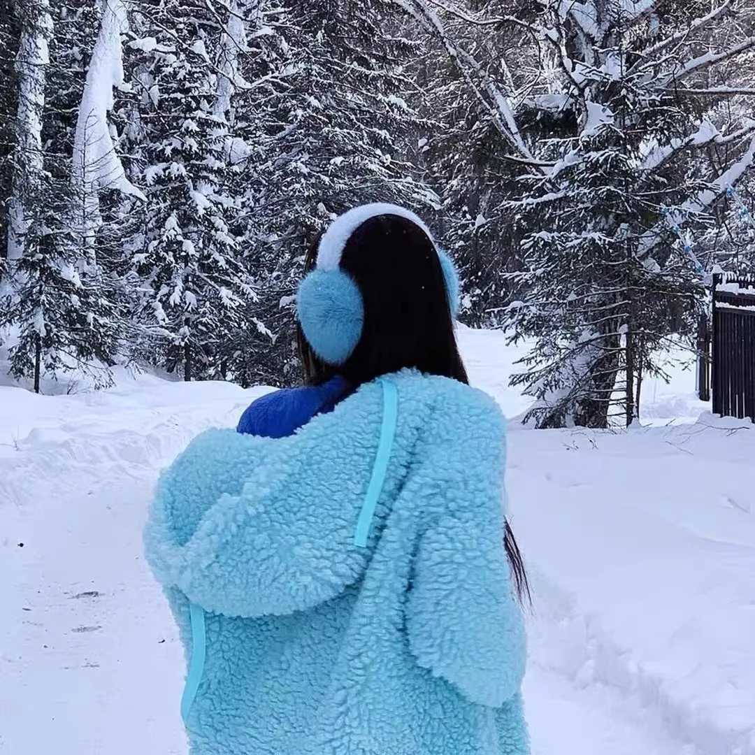 New Design Sky Blue Soft Earmuff Popular Man Woman Winter Outdoor Ski Accories Ear Muff Rabbit Fur Eardrum Christmas GiftXJ241126