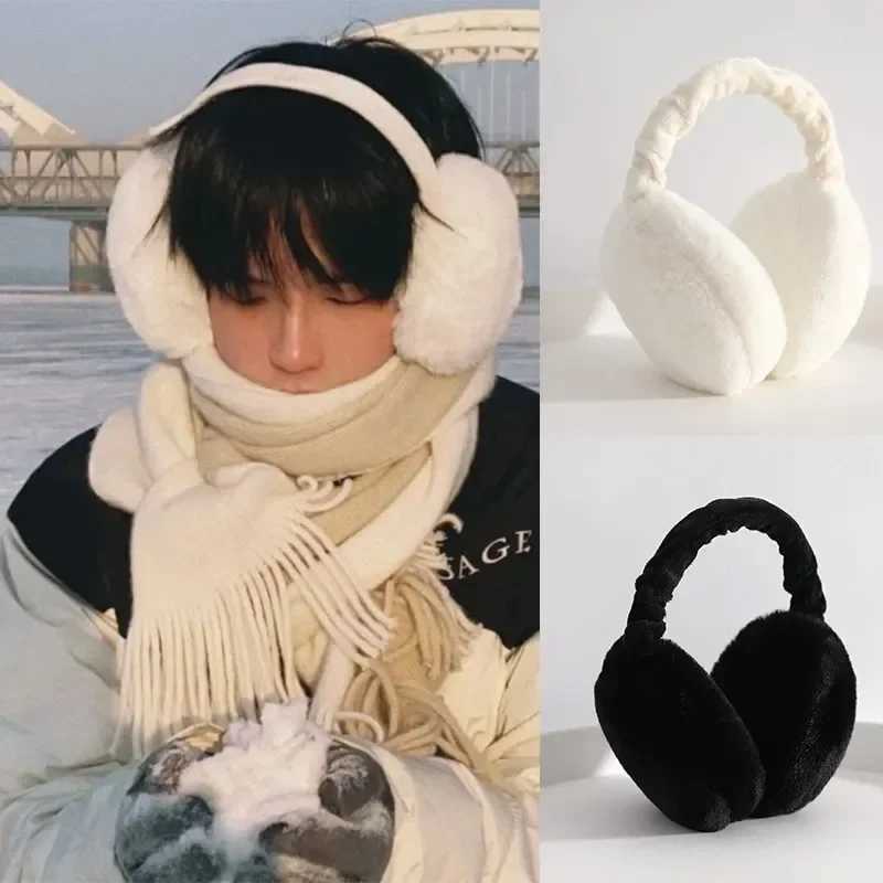 Soft plug-in earmuffs womens winter warmth fashion solid color earmuffs outdoor cold protection earmuffs W241126