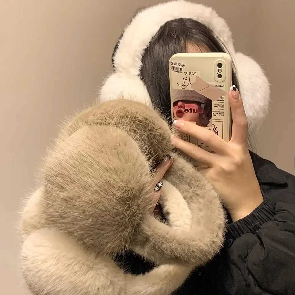Fashion Winter Earmuffs for Women Men Soft Ear Warmer Plush Solid Color Adjustable Foldable Ear Muffs Earfl Earmuffs GiftsXJ241126