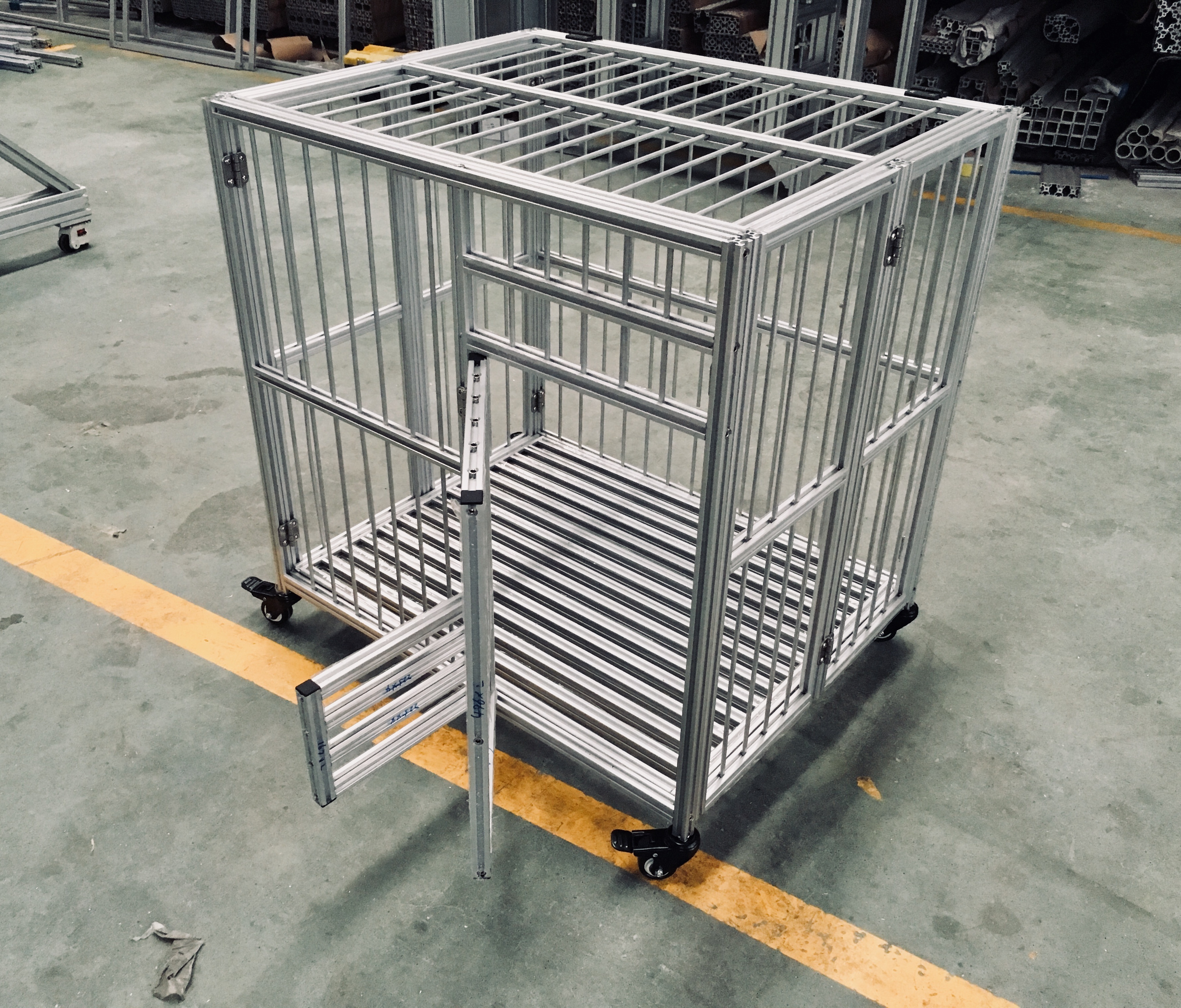 LANGLE Wholesale Manufacturer Metal Foldable Dog Crates Cage Metal Folding Dog Cage Black Impact Dog Kennel Crate Manufacture