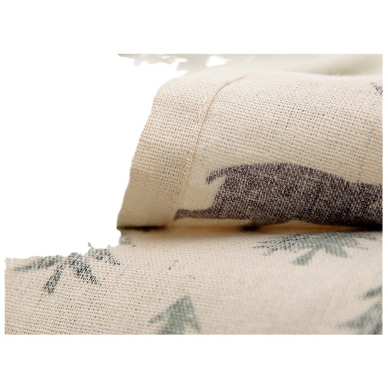 2025 Cartoon Pine Tree Deer Print Tablecloth
