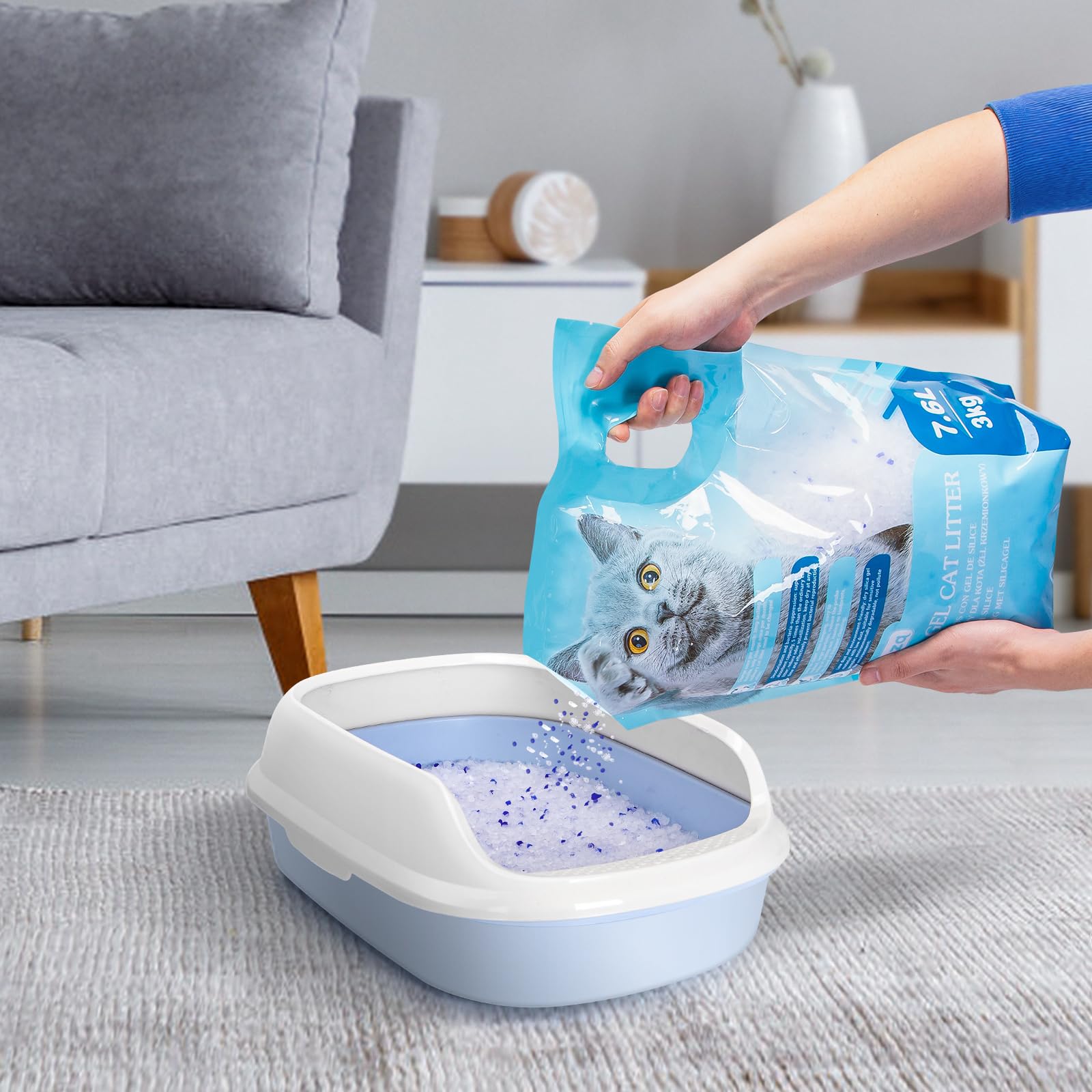 Silicate Crystals Cat Litter 7.6 L/3 kg - Highest Quality, Dust-free and Lump-Free, with Superior Odour Control