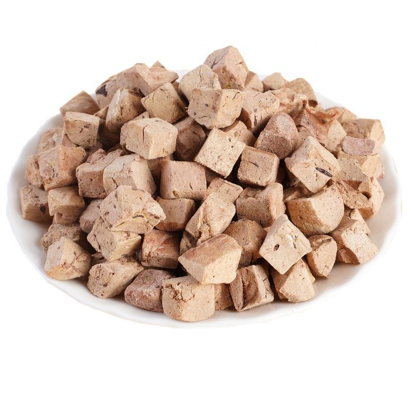 subpackage service freeze dried beef liver cube salmon chicken flavor dry duck treats
