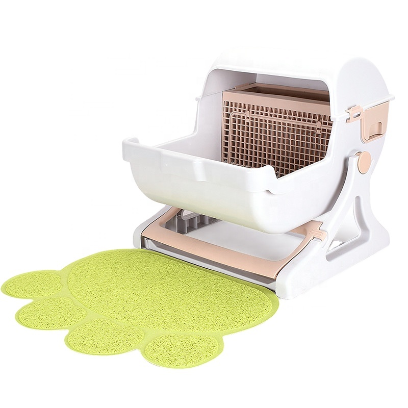 Leyou foldable cat litter box self cleaning litter box for pet grooming cat litter box