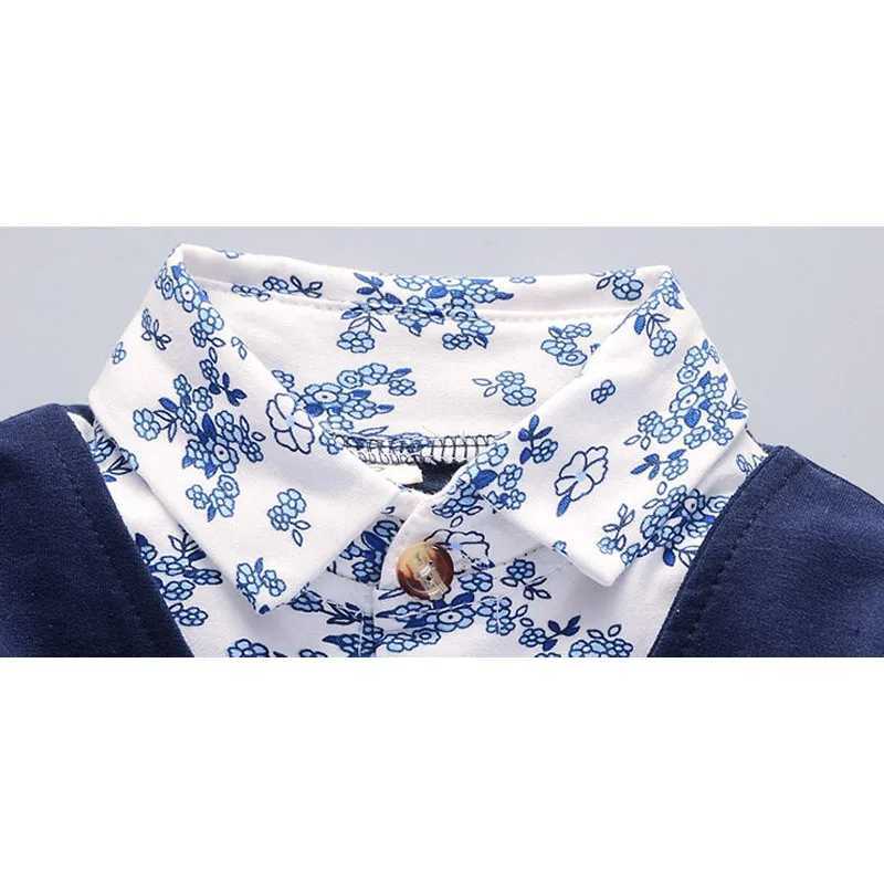 Clothing Sets Spring Autumn Boys Clothes Infant Gentleman Suit Toddler Children Flower Coat Pants 2Pcs Sets Kid Casual Tracksuits For Baby H241126
