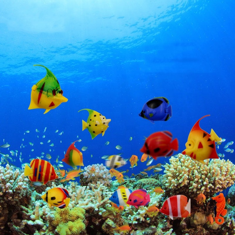 Wholesale Fish Tank Landscaping Simulation Plastic Fish Jellyfish Aquarium Decorative Artifical Fish