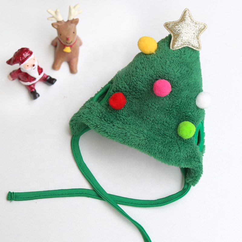 Dog Cat Pet Christmas Hat Saliva Towel Bib Teddy French Bulldog Autumn and Winter Clothes Dress Up Supplies