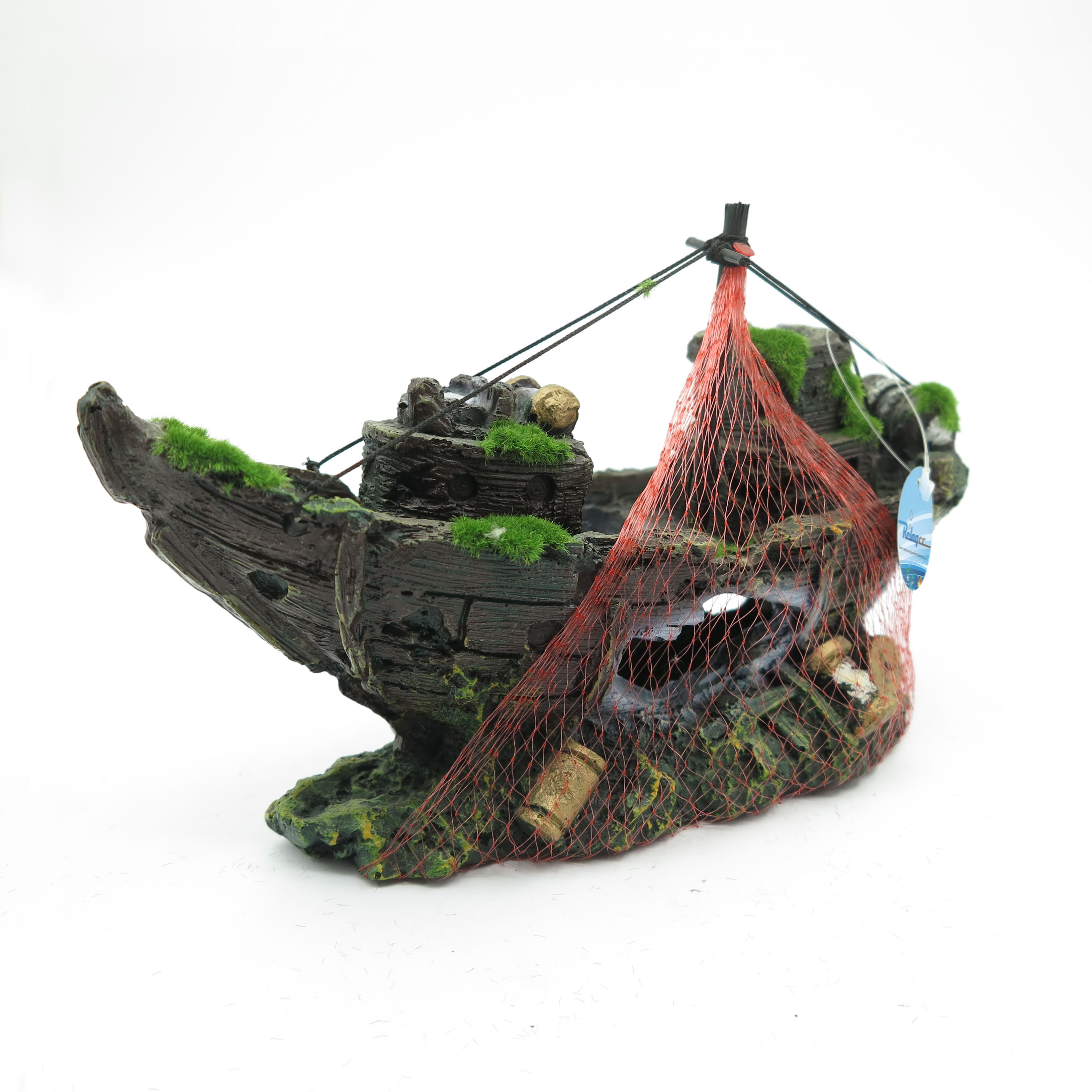 RELAQCC Aquarium Ornament Wreckship resin