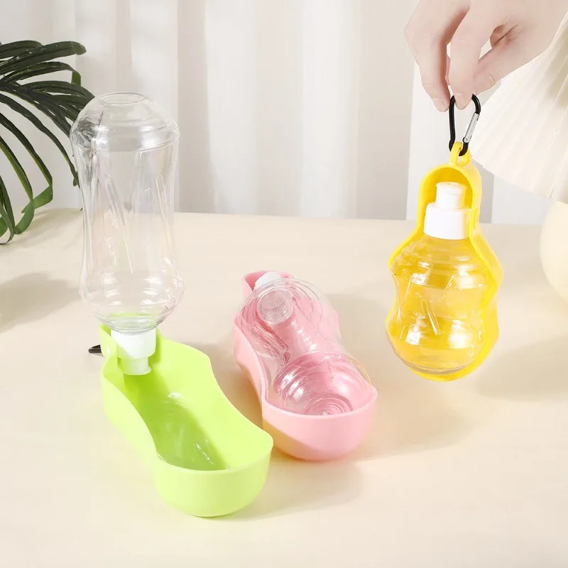 free shipping 250/500ML Portable Dog Folding Drinker Plastic Bottle Pets Outdoor Travel Drinking Water Feeder Bowl for Dogs 241125