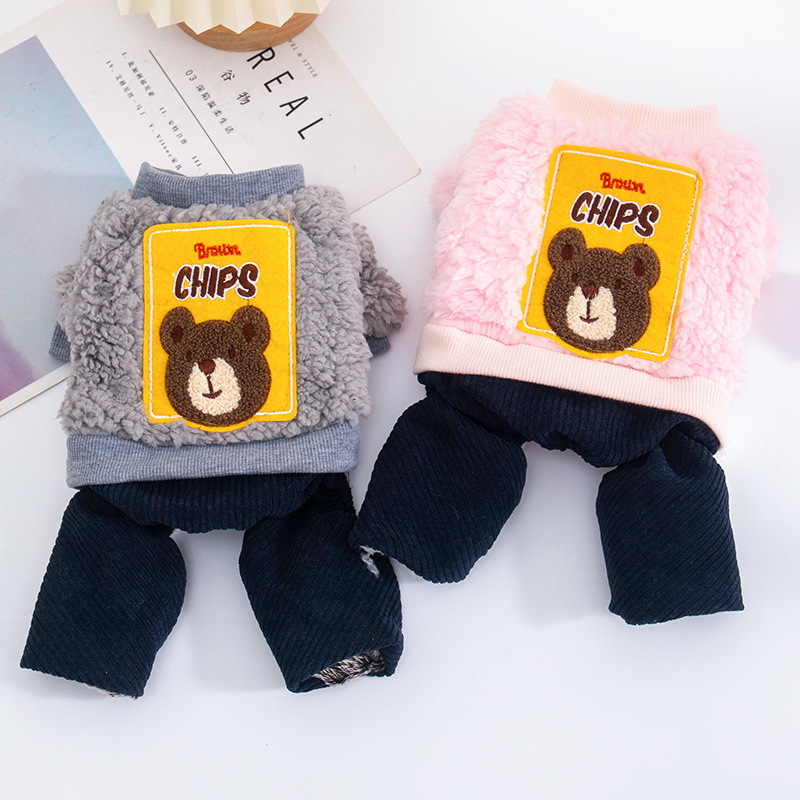 Warm Thick lamb wool Pet Clothes Cute Funny Sport Cartoon Style Apparel Dogs Cats Small XL XXL Sizes Winter Spring Holidays