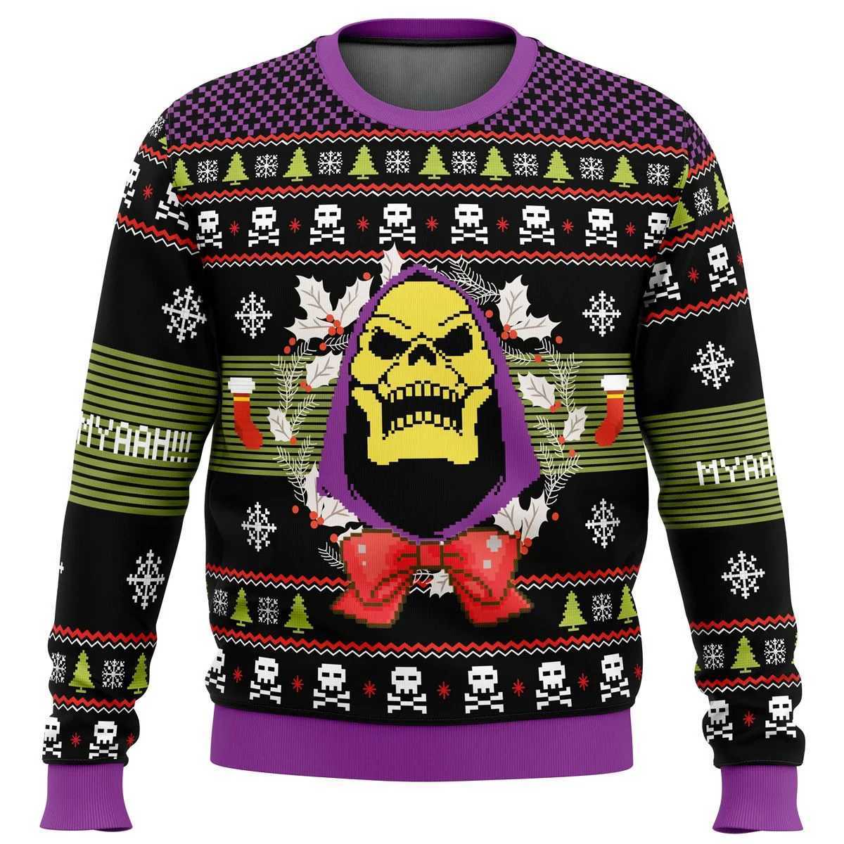 HEYYYYYYYA HE-MAN 2024 New Years Christmas clothing oversized Christmas promotion fashion street neutral style Christmas sweater W241126