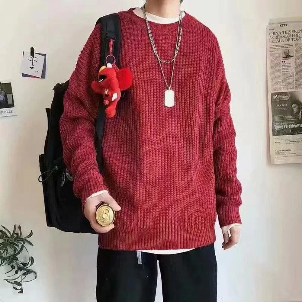 Korean fashion sweater mens autumn solid color wool sweater ultra-thin slim fit mens street clothing knitted sweater mens zipper 241126