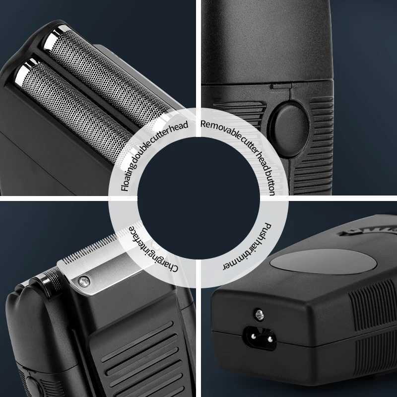 RESUXI 2206 Barber Hair Cleaning Electric Shaver For Men Beard Stubble Razor Bald Washable Multi-functional Shaving MachineXJ241207