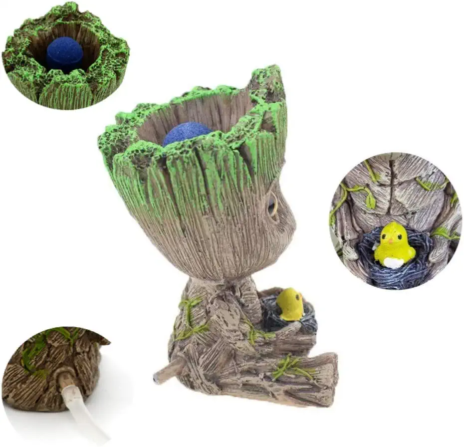 Aquarium Decoration Set Resin Groot Tree Person Fish Tanks Accessories Aquarium Underwater Landscaping Fish Tank Decoration