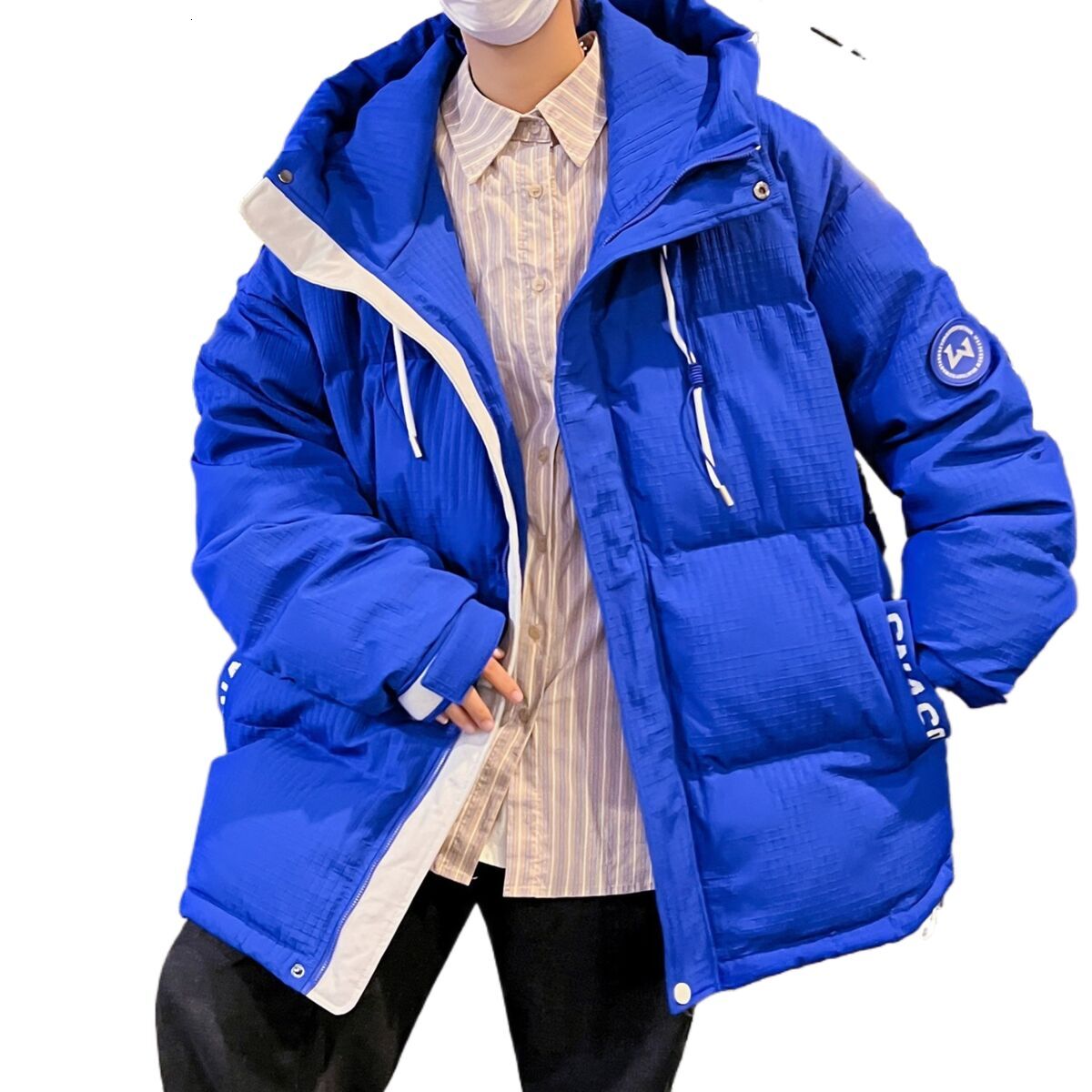 Thickened Goose Down Men's New Style with Velvet Short Winter Clothing Lightweight Stormtrooper Jacket Trendy