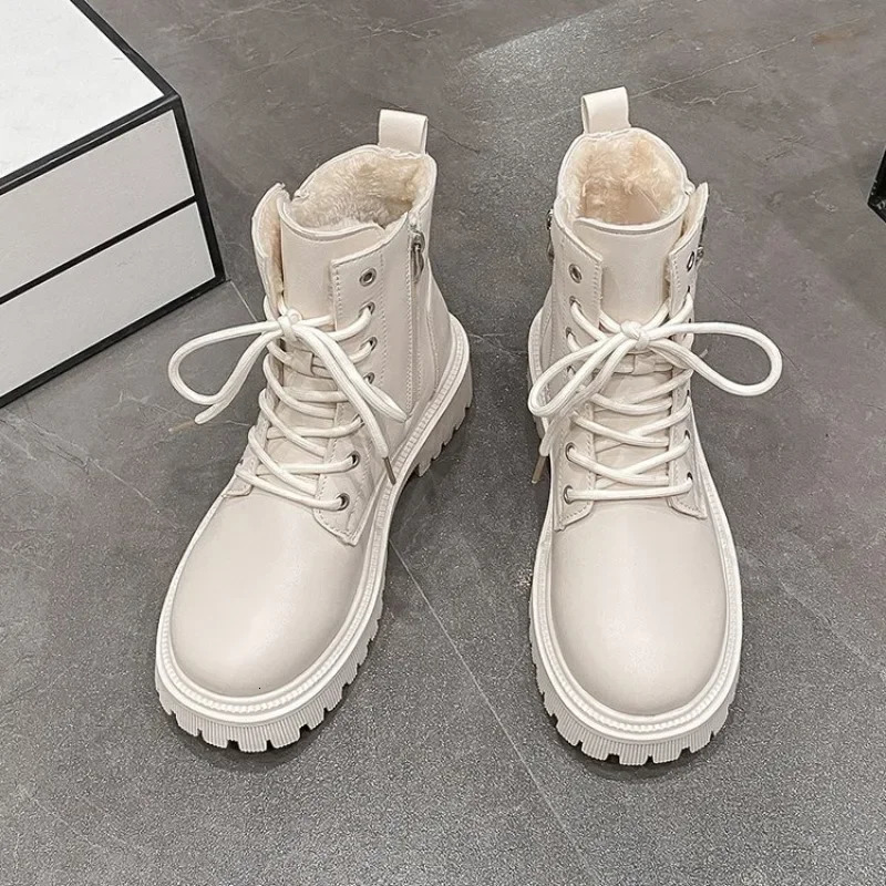 Korean Fashion Casual Knight Autumn Biker Boot Platform Short Thick Bottom Black Ankle Boots Woman 241114