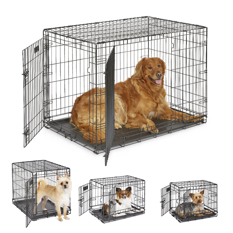 Cheap Foldable Collapsible Metal Kennels Stackable Pet Cages For Large Wholesale Dog Crate