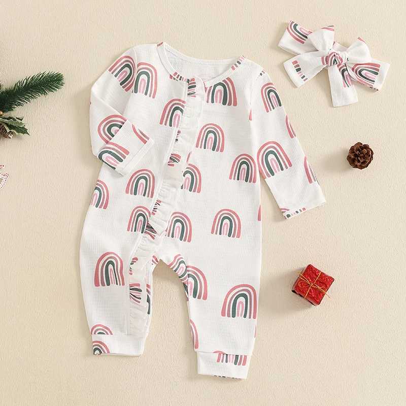 Clothing Sets Cute Toddler Hooded with Colorful Print and Matching Bow Headband for Fall Season Fun H241126