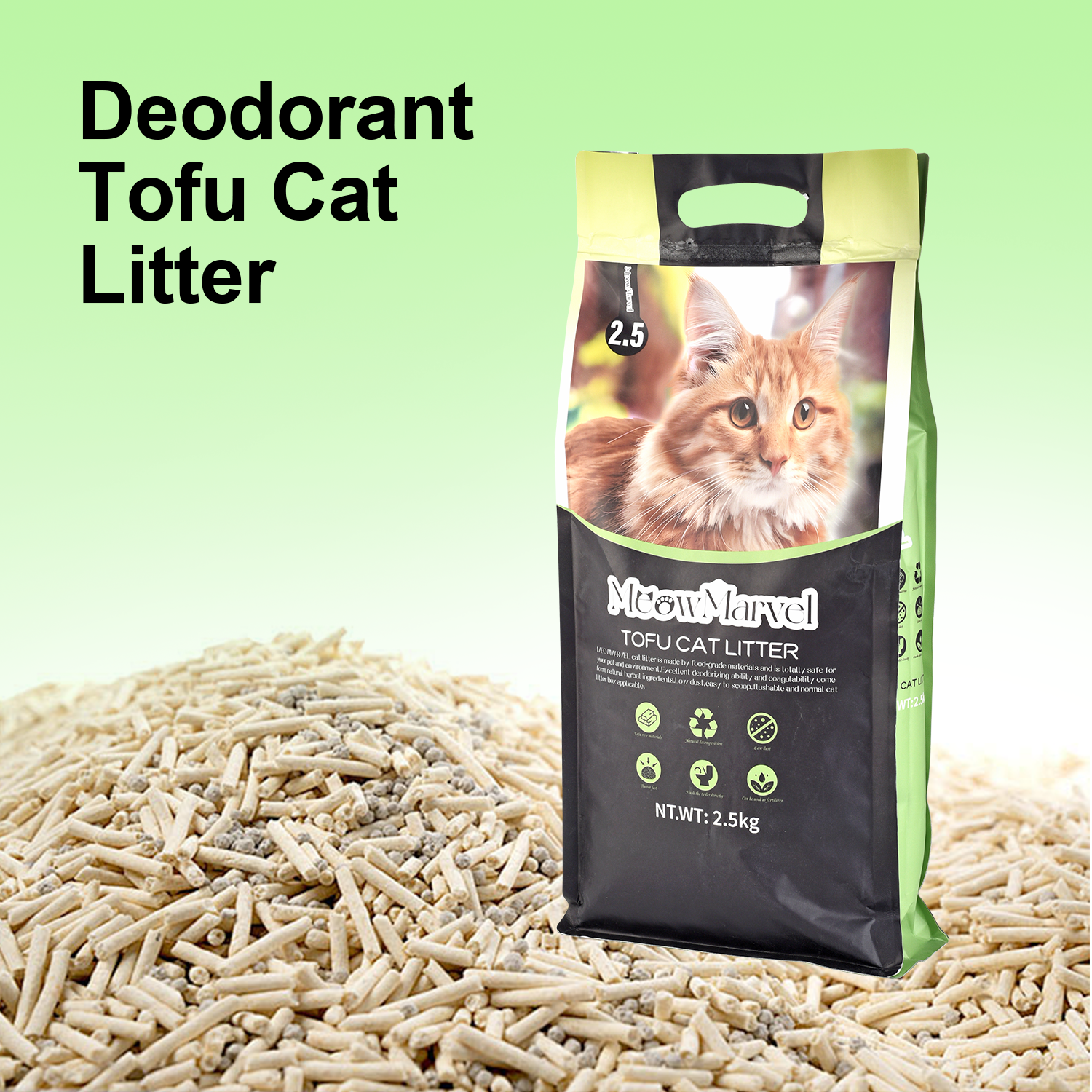 Outstanding Odor Control Premium Clumping Easy Cleaning Toilet Flushable Ultra Absorbent Lightweight tofu Cat Litter