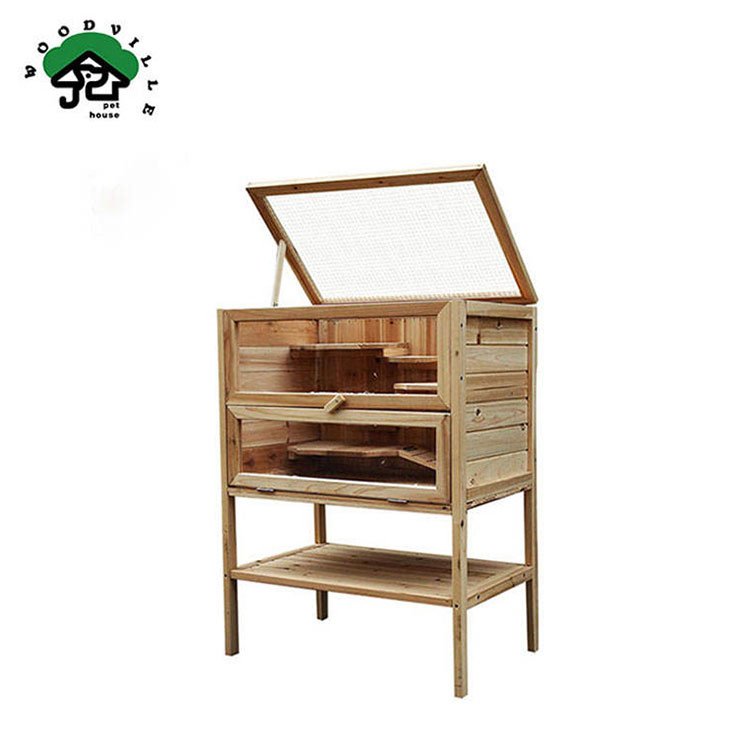 Wooden Hamster Cage Chinese Manufacture Guinea Pig Cage Small Animal Pet House Luxury Double-Storey