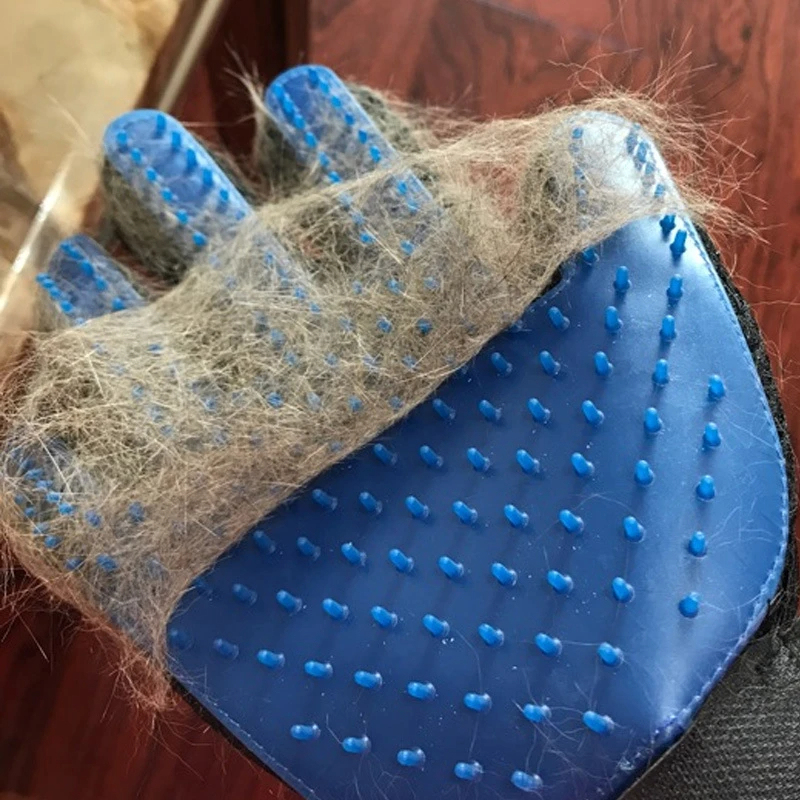 Qbellpet Hot Selling Pet Grooming Gentle Hair Remover Mitt Five Finger Design Left Right Hand Pet Deshedding Brush Glove