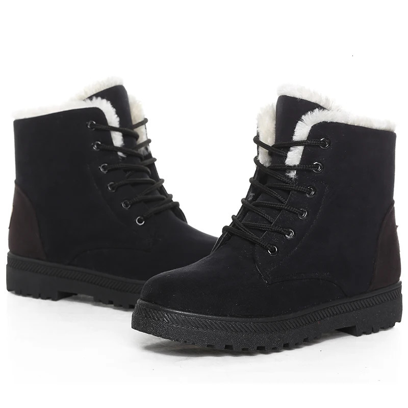 Women Boots Warm Fur Ankle Boots For Women Winter Boots Black Heels Snow Botas mujer Elegant Woman Heeled Shoes Winter Shoes 241126