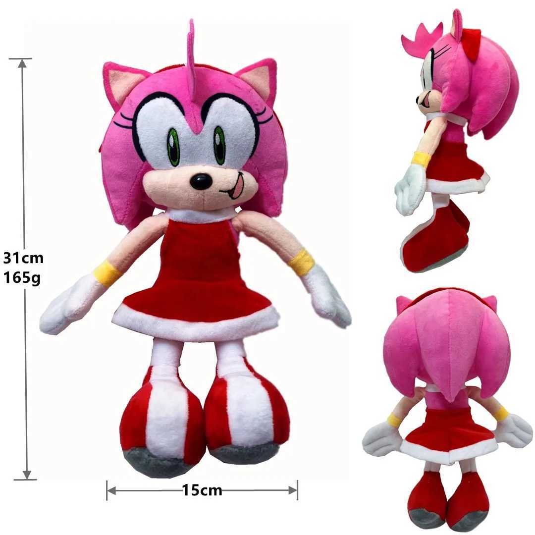 Plush Dolls Newly arrived super sonic plush toy hedgehog Amy rose finger joint tail cute cartoon soft filled doll birthday gift T241123