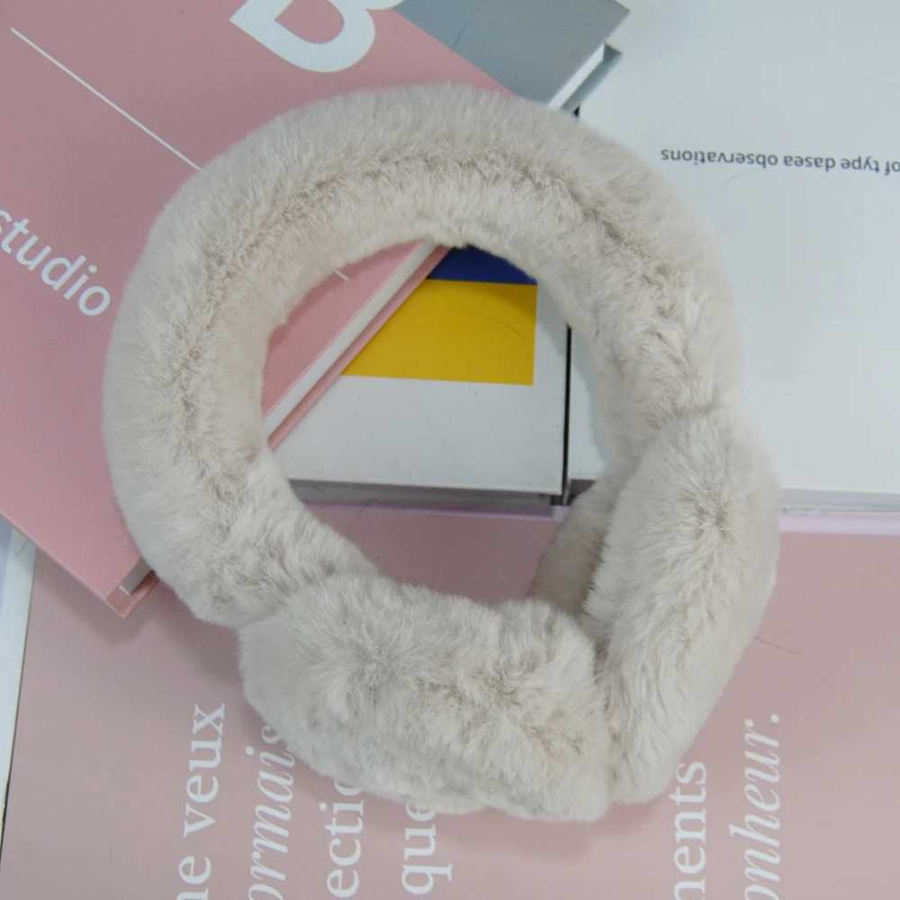 Real Rex rabbit fur earmuffs for women rabbit fur earmuffs Christmas gifts plush earmuffs winter warm earmuffs unisex style W241126