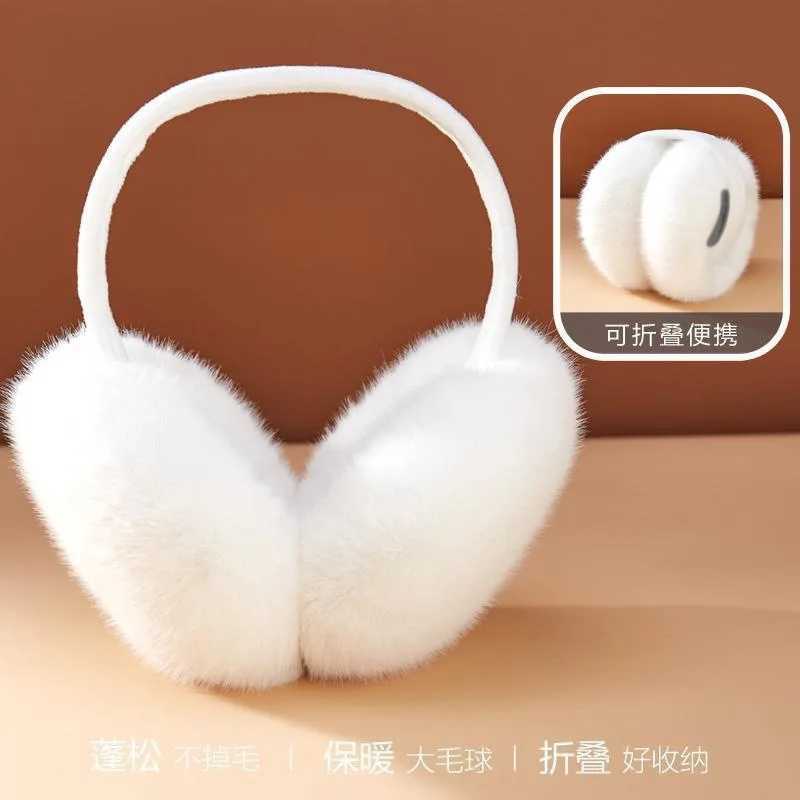 Winter Warm Earmuffs White Suede Plush Earmuffs for Women Foldable Soft Thicken Earmuffs Cute Simple Earl Accories EarmuffXJ241126