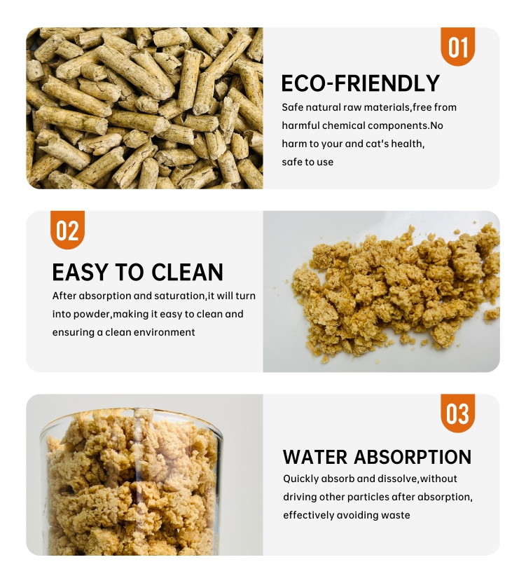 2024 Pet Eco-friendly Natural Wood 6mm Dust Free Cats Litter Pine Wood Cat Litter For Cat Cleaning