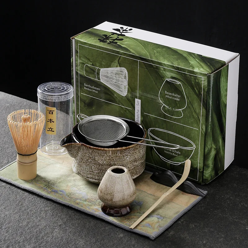 7pcs 4pcs Japanese Matcha Set Handmade Home Easy Clean Bowl Bamboo Whisk Teaspoon Tea Sets Tea Making Tools Accessories Ceremony 241125