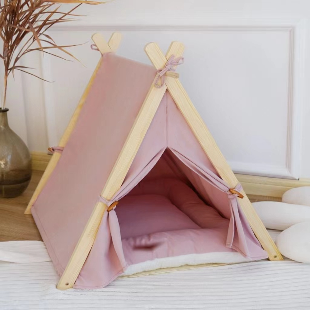 All-season Multi-colored Wood Removable Washable Collapsible Comfortable Pet Tent for Dog Cat