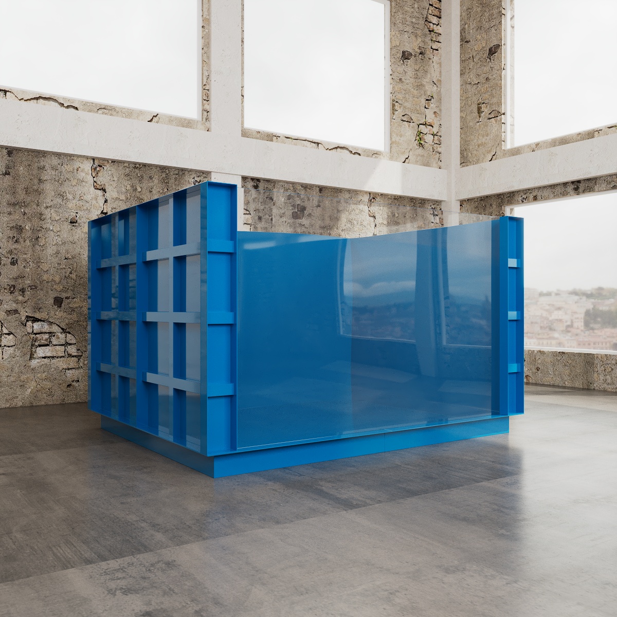 New arrival hot sale fiberglass rectangular aquarium high quality large aquaculture marine decoration mermaid fish tank